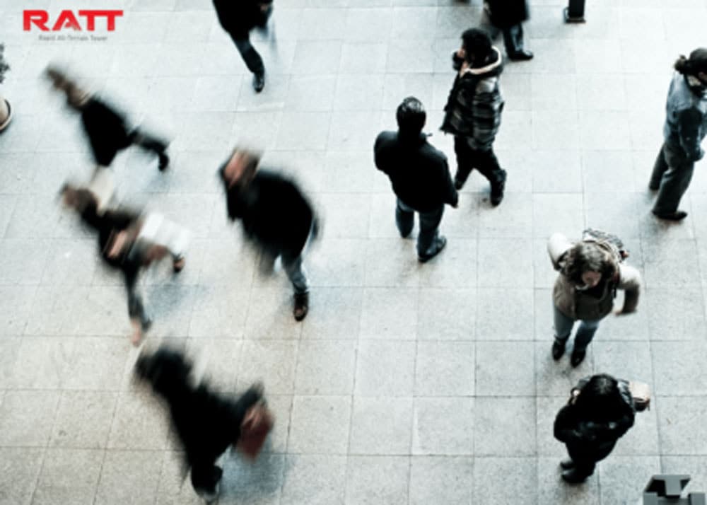 Overhead view of bustling cityscape, illustrating The RATT's impact on enhancing law enforcement situational awareness and public safety.